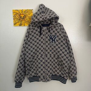 Gray and Black NY Logo Hoodie